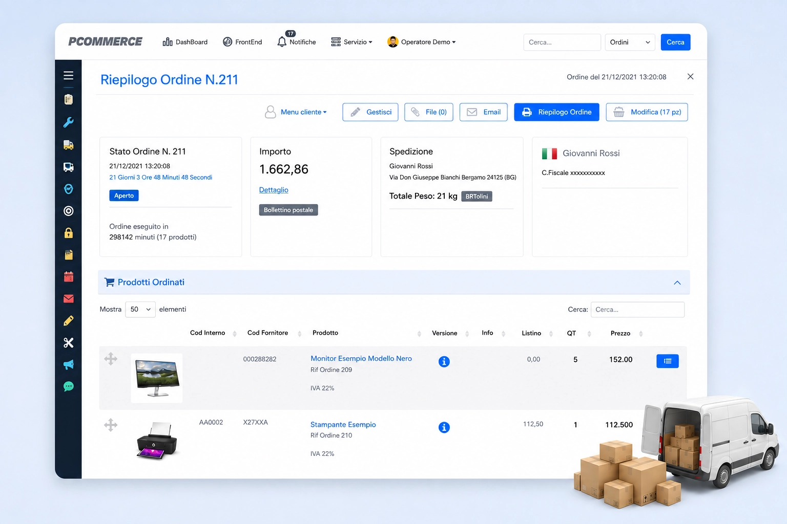 Gestione ordini ecommerce
