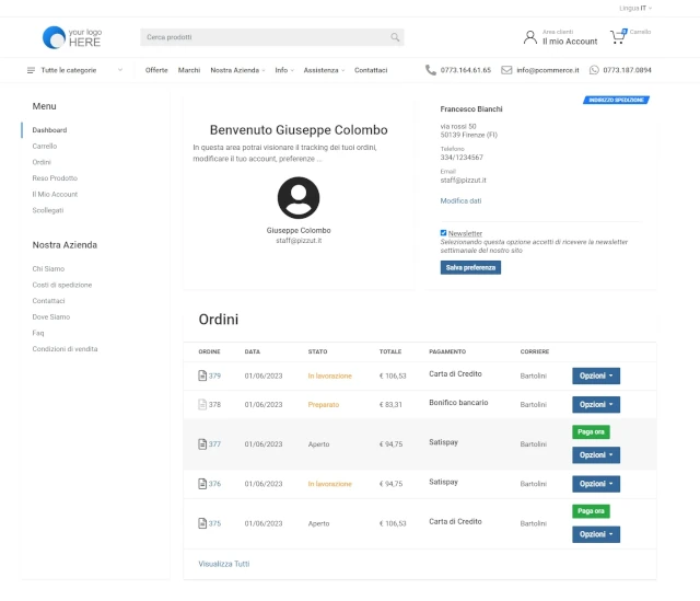 Fidelizza i tuoi clienti - Disponi di un sito ecommerce professionale