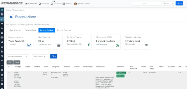 Esporta i dati quando vuoi - Aggiorna catalogo e clienti in pochi minuti