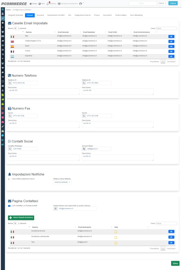 Aggiorna i dati aziendali - Personalizza il tuo ecommerce in ogni dettaglio