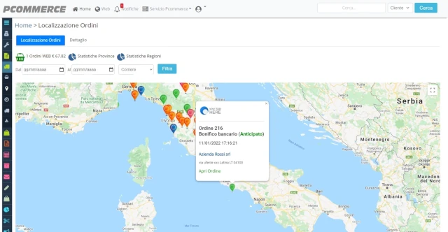 Visualizza le consegne sulla mappa - Gestisci gli ordini senza perdere tempo