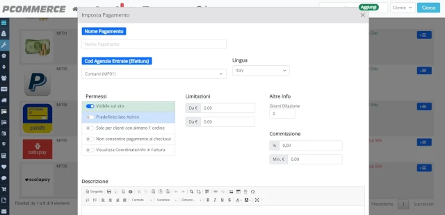 Aggiungi nuovi pagamenti - Personalizza il tuo ecommerce in ogni dettaglio