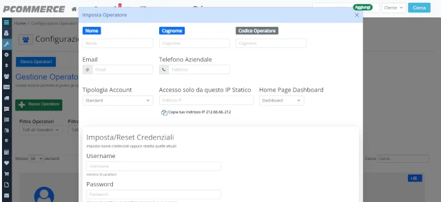 Aggiungi nuovi operatori - Personalizza il tuo ecommerce in ogni dettaglio