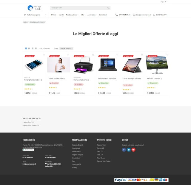 Promuovi offerte e occasioni - Disponi di un sito ecommerce professionale