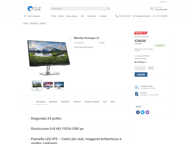 Metti in risalto ogni prodotto - Disponi di un sito ecommerce professionale