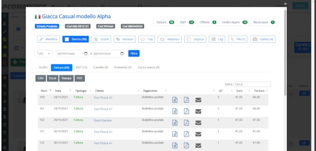 Consulta lo storico completo - Vendi di più con un catalogo sempre aggiornato