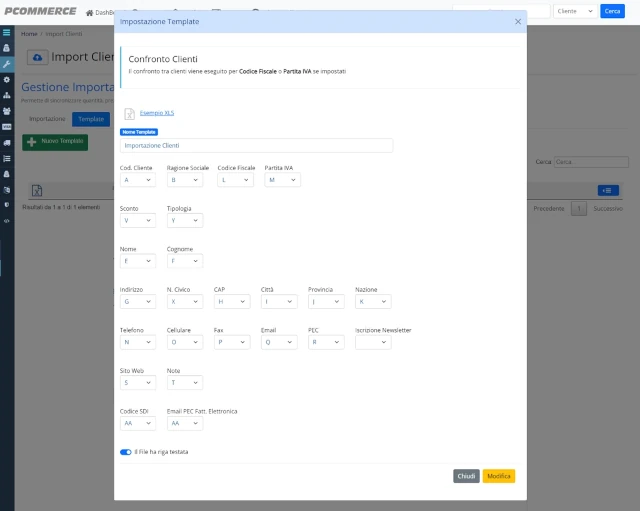 Crea modelli di importazione personalizzati - Aggiorna catalogo e clienti in pochi minuti