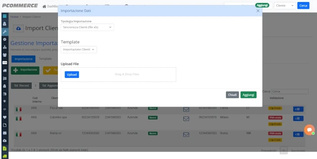 Importa file con pochi clic - Aggiorna catalogo e clienti in pochi minuti